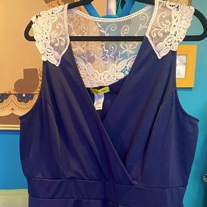 ModCloth Navy dress with lace detail